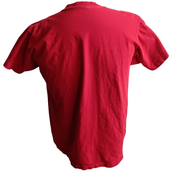 BVD XL Vintage Single Stitch T-shirt 1980s Mens CHERRY RED COTTON POCKET USA - Picture 5 of 6